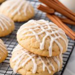 Eggnog Coconut Crumble Cookies with Cinnamon Glaze
