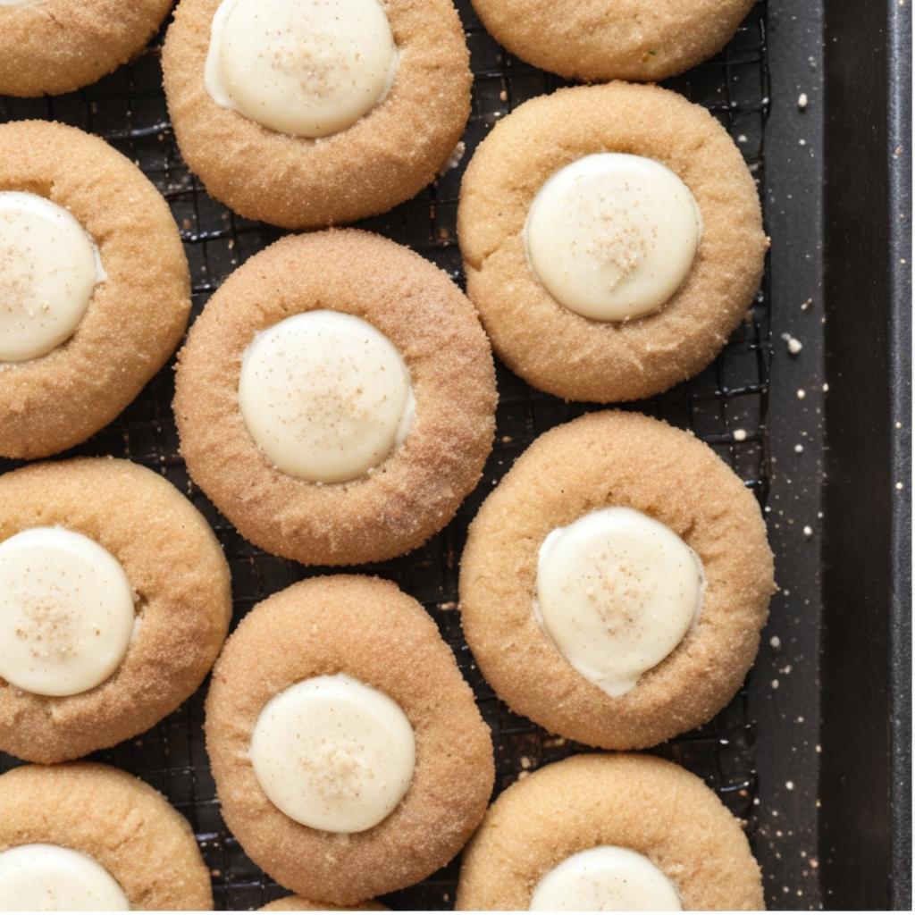 Spiced Eggnog Thumbprint Cookies with Rum Ganache