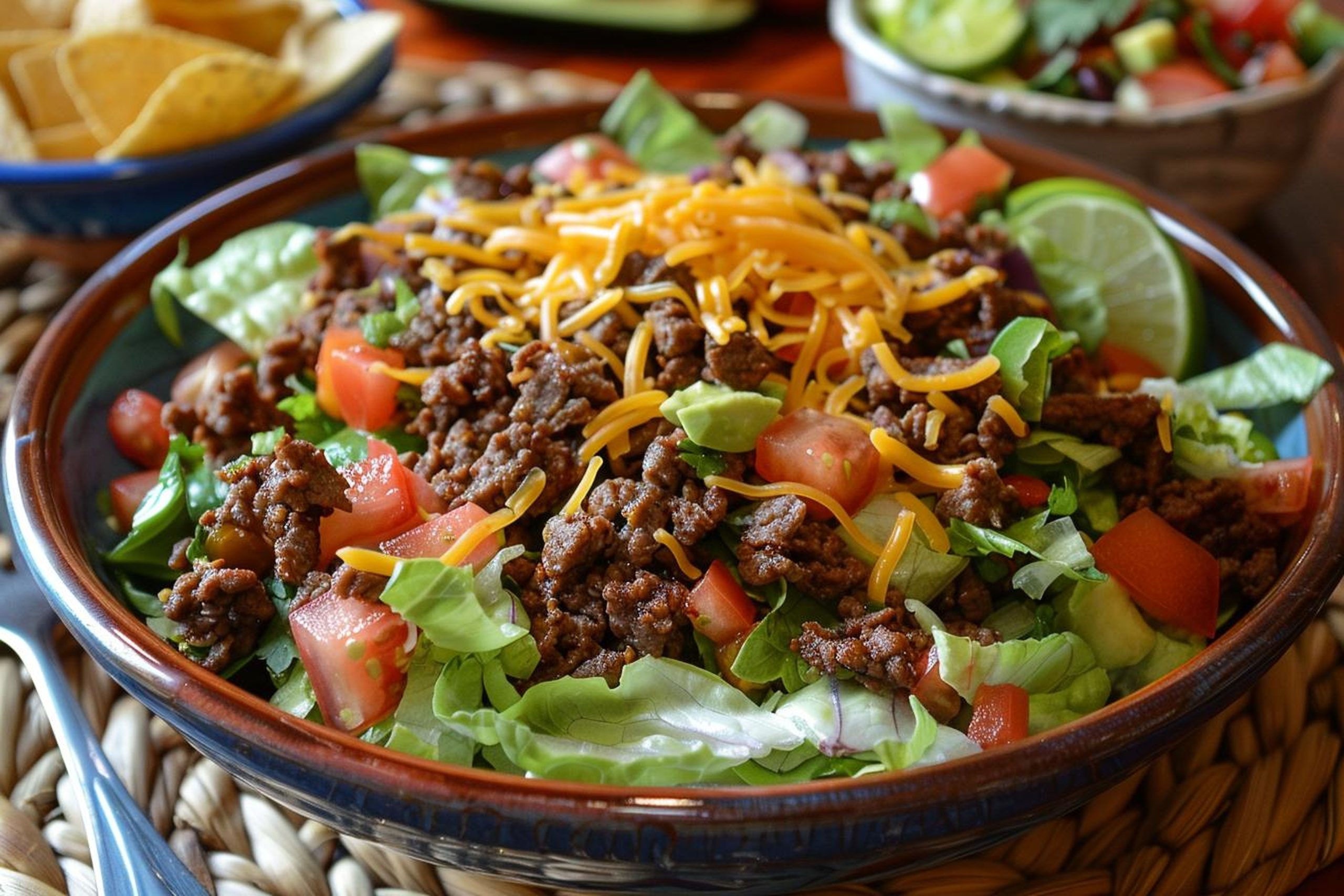 Taco Salad with Cilantro Lime & Avocado Dressing