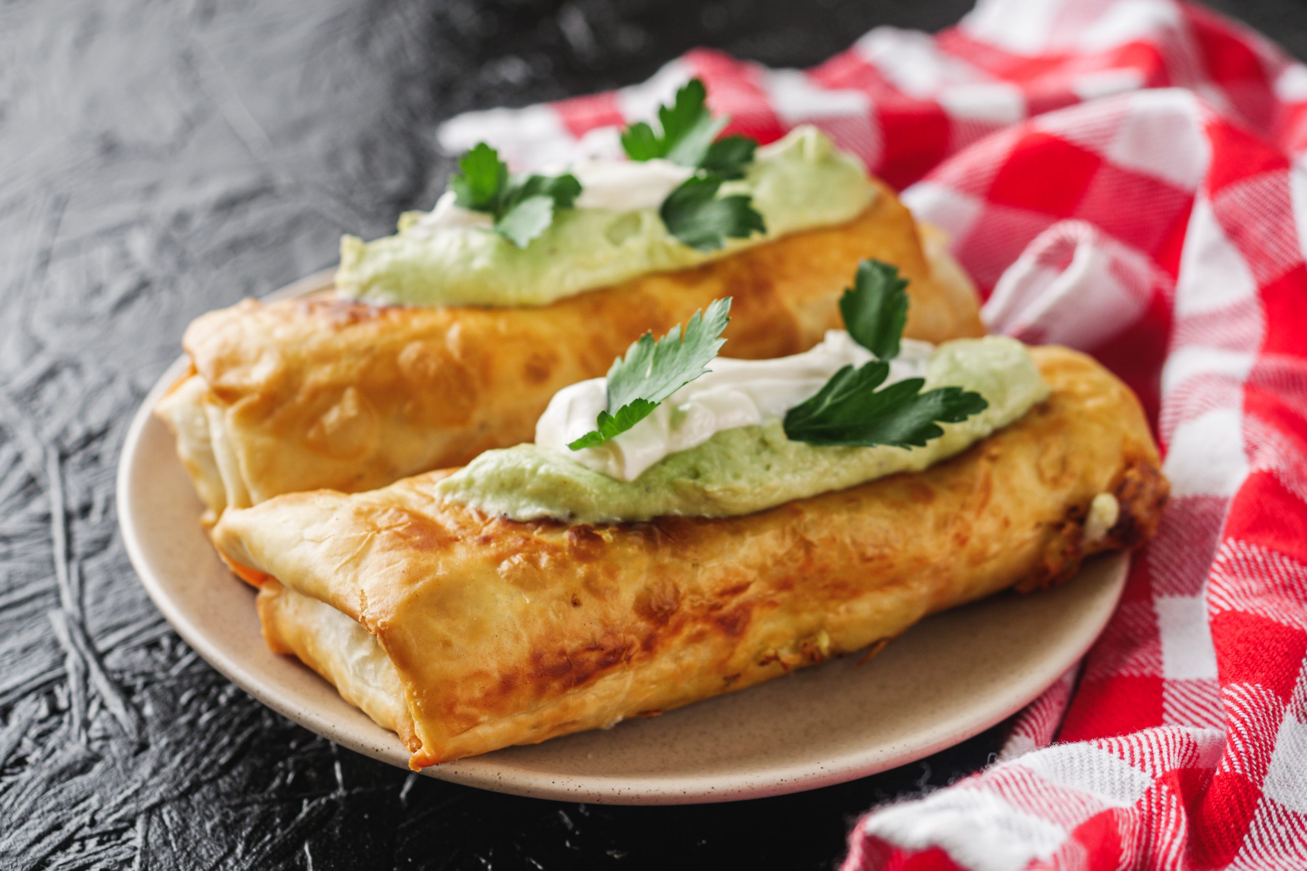 Crispy Oven-Baked Chicken Chimichangas